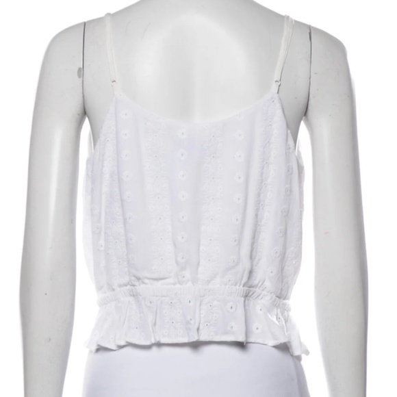CUPCAKES & CASHMERE White V-Neck Button Cami Camisole Lace Sleeveless Crop Top S - Picture 3 of 3